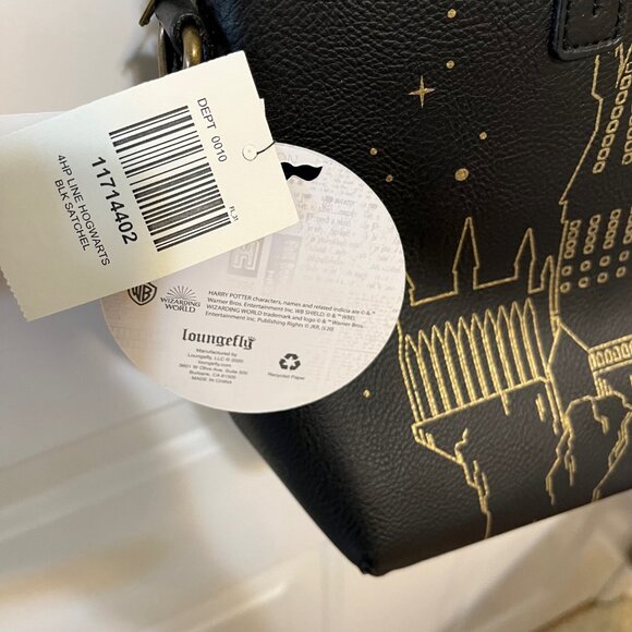 Loungefly - Harry Potter - Hogwarts - Satchel Bag Purse - Hedwig Castle - Black - Picture 5 of 12